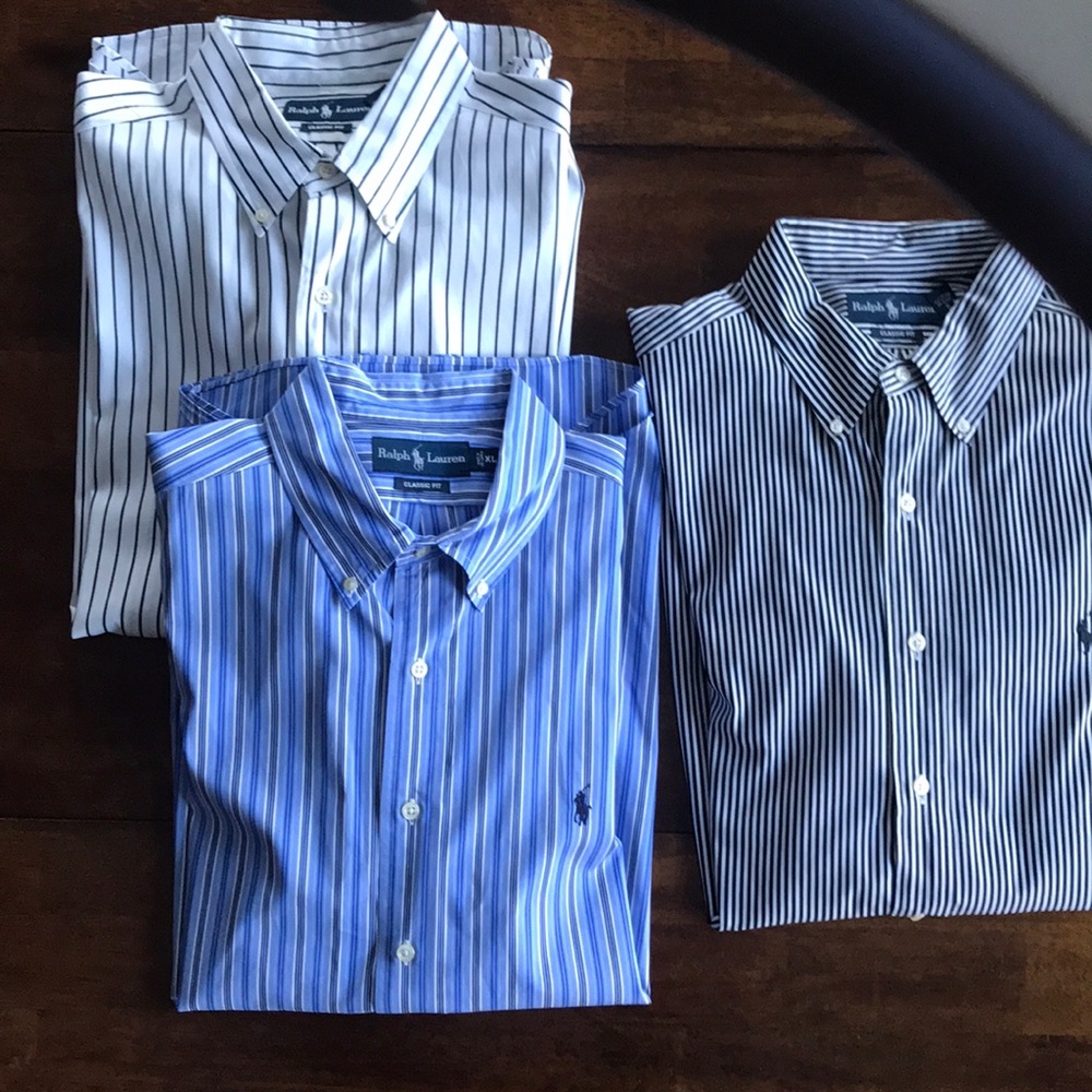 Lot of 3 Vintage Ralph Lauren Classic Fit Shirts